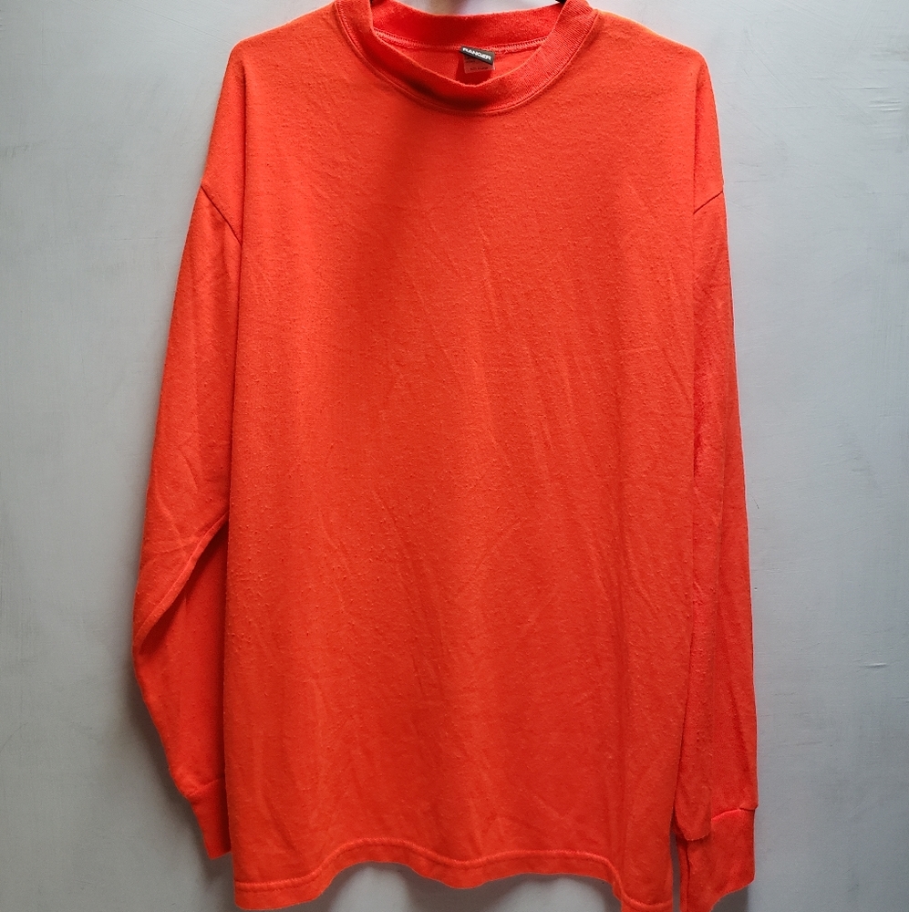 Neon Hunter Orange Ranger brand mens/unisex XL long sleeve acrylic shirt
